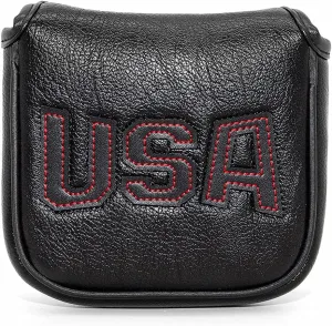 barudan golf Magnetic Square Mallet Putter Cover Headcover,Club Head Cover Protective Case Black,Patriotic USA