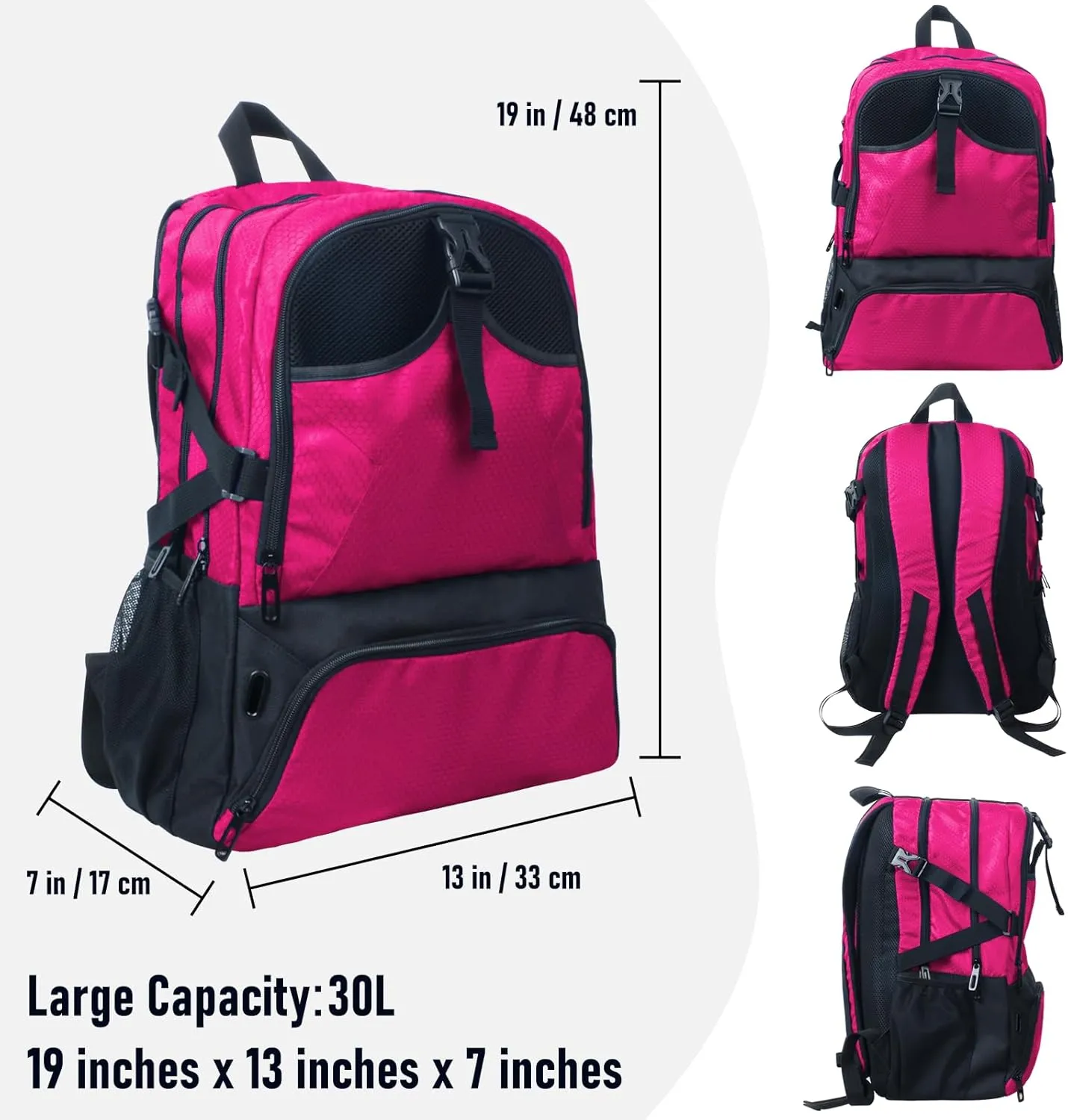 Basketball Backpack, Waterproof basketball bag with Large Shoe and Ball Compartment, Backpack for Women Men, Sports Equipment Bag for Soccer, Volleyball, Gym, Outdoor, Travel, 30L