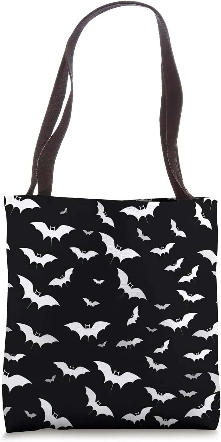 Bat Swarm Pattern Goth Punk Spooky Tote Bag
