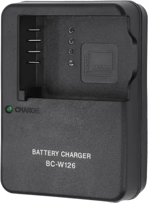 BC-W126 NP-W126 Camera Battery Charger for Fujifilm: FinePix X-T3 X-T2 X-T30 X-T20 X-T200 X-E3 X-A5 X-A3 X-H1 X-PRO3 X-PRO2 Micro Single Camera NP-W126S W126S Adapter Power Supply Cord