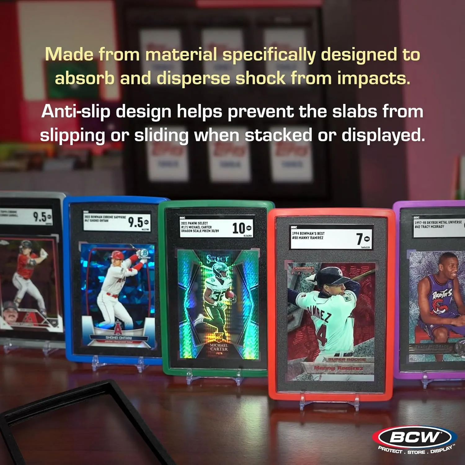 BCW Graded Silver Card Slab Bumpers for SGC | 6-Pack Edge Protectors for Sports & Trading Cards