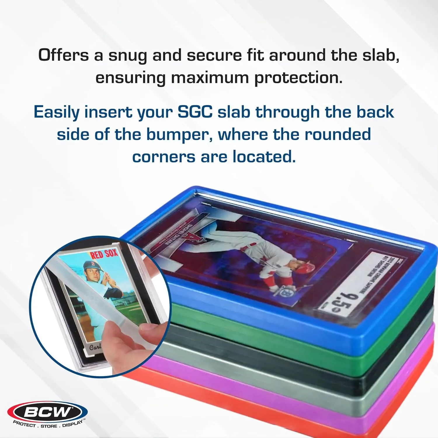 BCW Graded Silver Card Slab Bumpers for SGC | 6-Pack Edge Protectors for Sports & Trading Cards