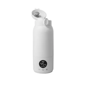 Bebcare WarmGo Portable Milk Warmer, Adjustable Temperature, USB-C Rechargeable, Digital Display, 3 Modes, Travel Size, White