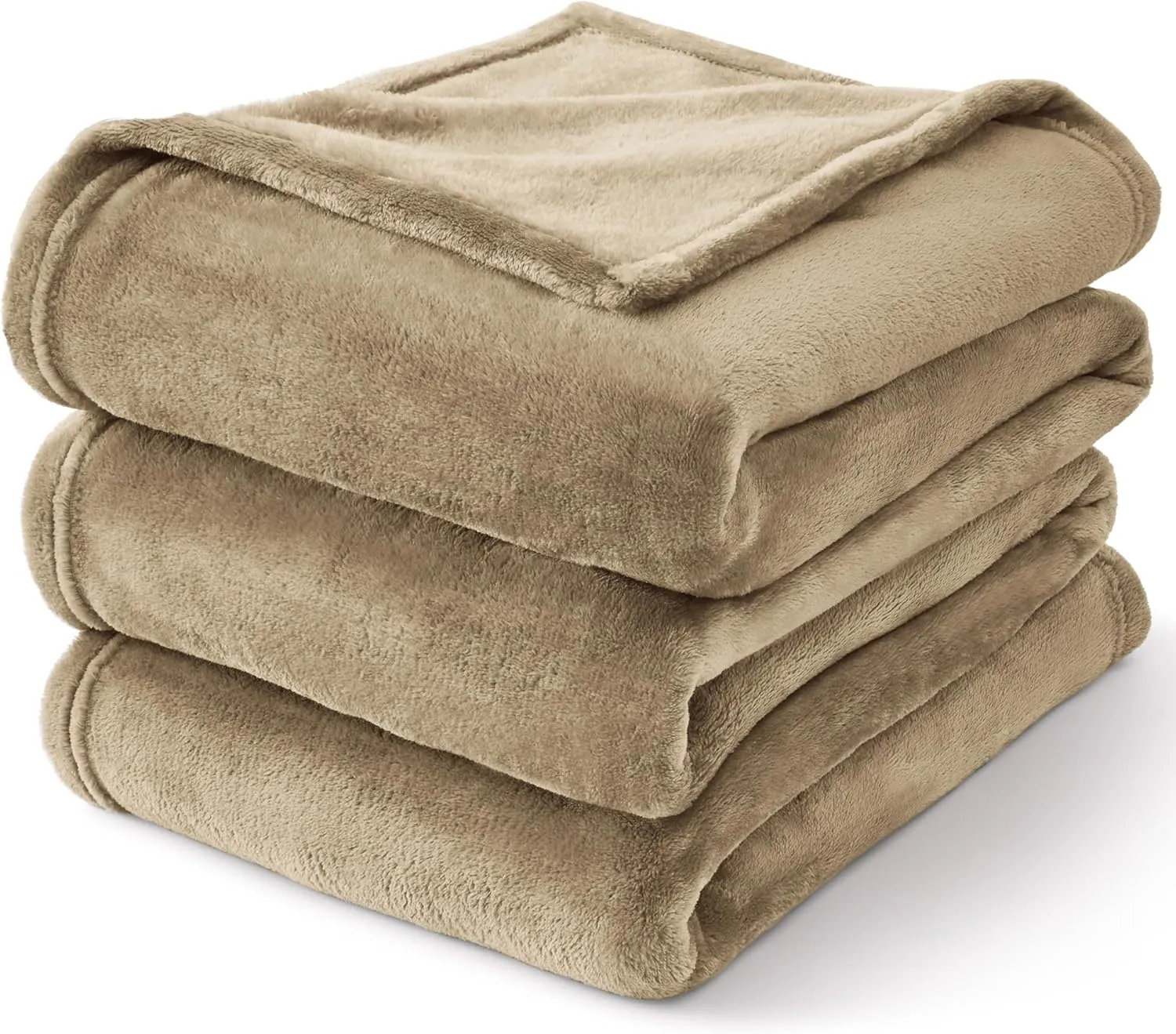 BEDELITE Fleece Blanket Queen Size Camel Throw Blankets for Couch & Bed, Luxury Plush Cozy Fuzzy Blanket 90x90 inches, Super Soft Warm Lightweight Throw Blanket for Travel Camping