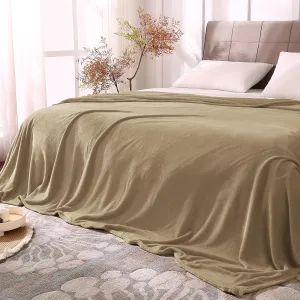 BEDELITE Fleece Blanket Queen Size Camel Throw Blankets for Couch & Bed, Luxury Plush Cozy Fuzzy Blanket 90x90 inches, Super Soft Warm Lightweight Throw Blanket for Travel Camping