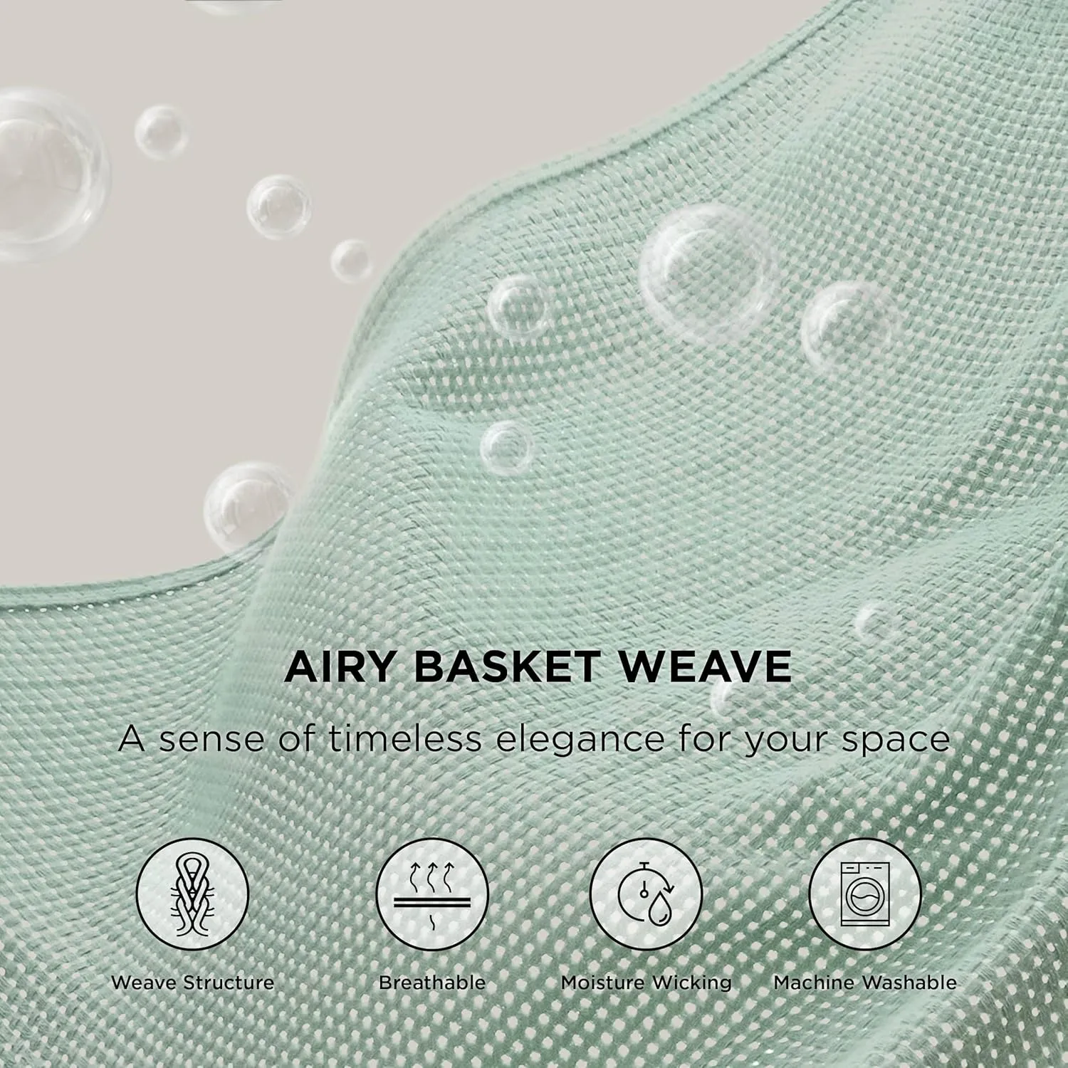 Bedsure 100% Cotton Blanket King Size for Bed - Breathable and Lightweight, Soft Cozy Basket Woven Blanket for Summer, Sage Green, 108x90 inches