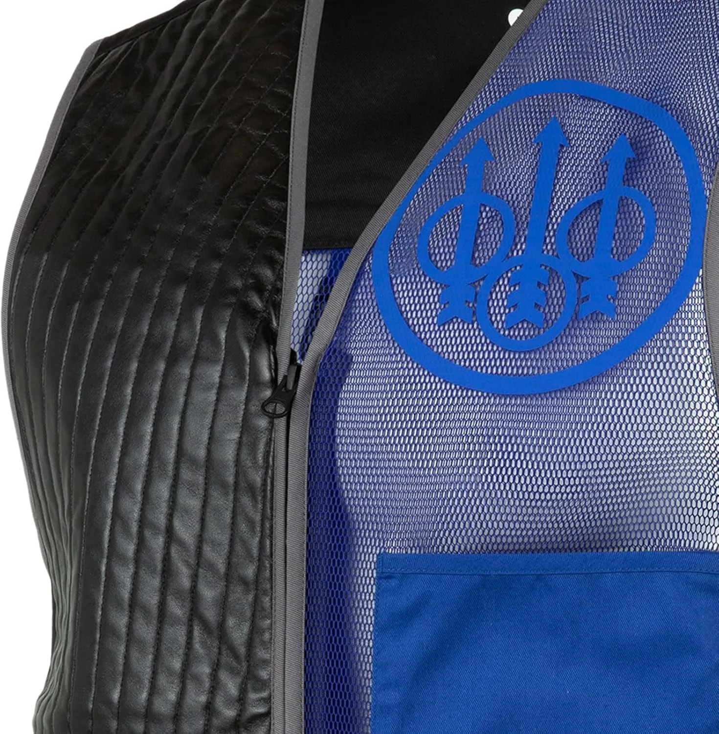 Beretta Men's Sporting EVO Vest - Breathable Mesh Full Zip Shooting Vest w/Eco Leather Shooting Patch & Double Front Pockets