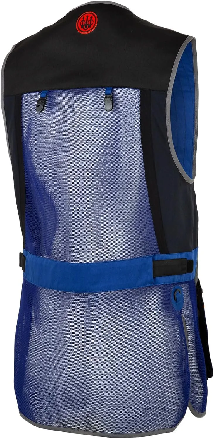Beretta Men's Sporting EVO Vest - Breathable Mesh Full Zip Shooting Vest w/Eco Leather Shooting Patch & Double Front Pockets