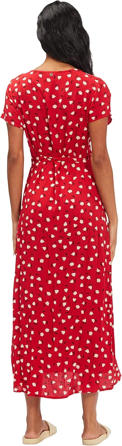Billabong Women's Wrap Front Midi Length Dress