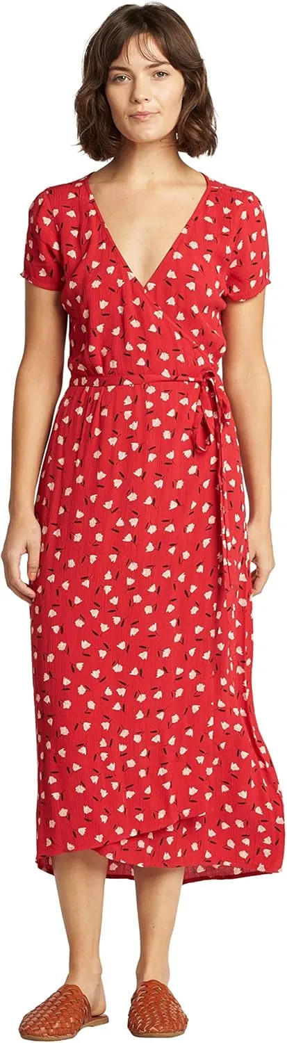 Billabong Women's Wrap Front Midi Length Dress