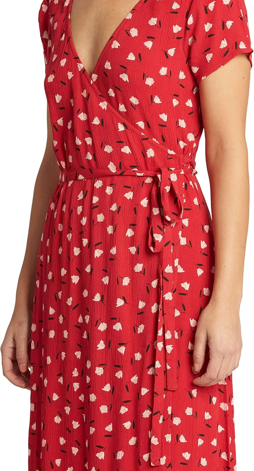 Billabong Women's Wrap Front Midi Length Dress
