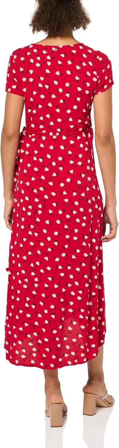 Billabong Women's Wrap Front Midi Length Dress