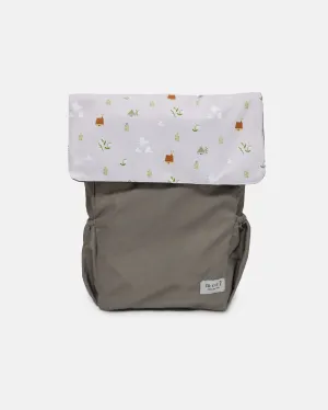Birds and Lilies Pink Greyish-Green Utility 4-Way Washable Bag 2.0