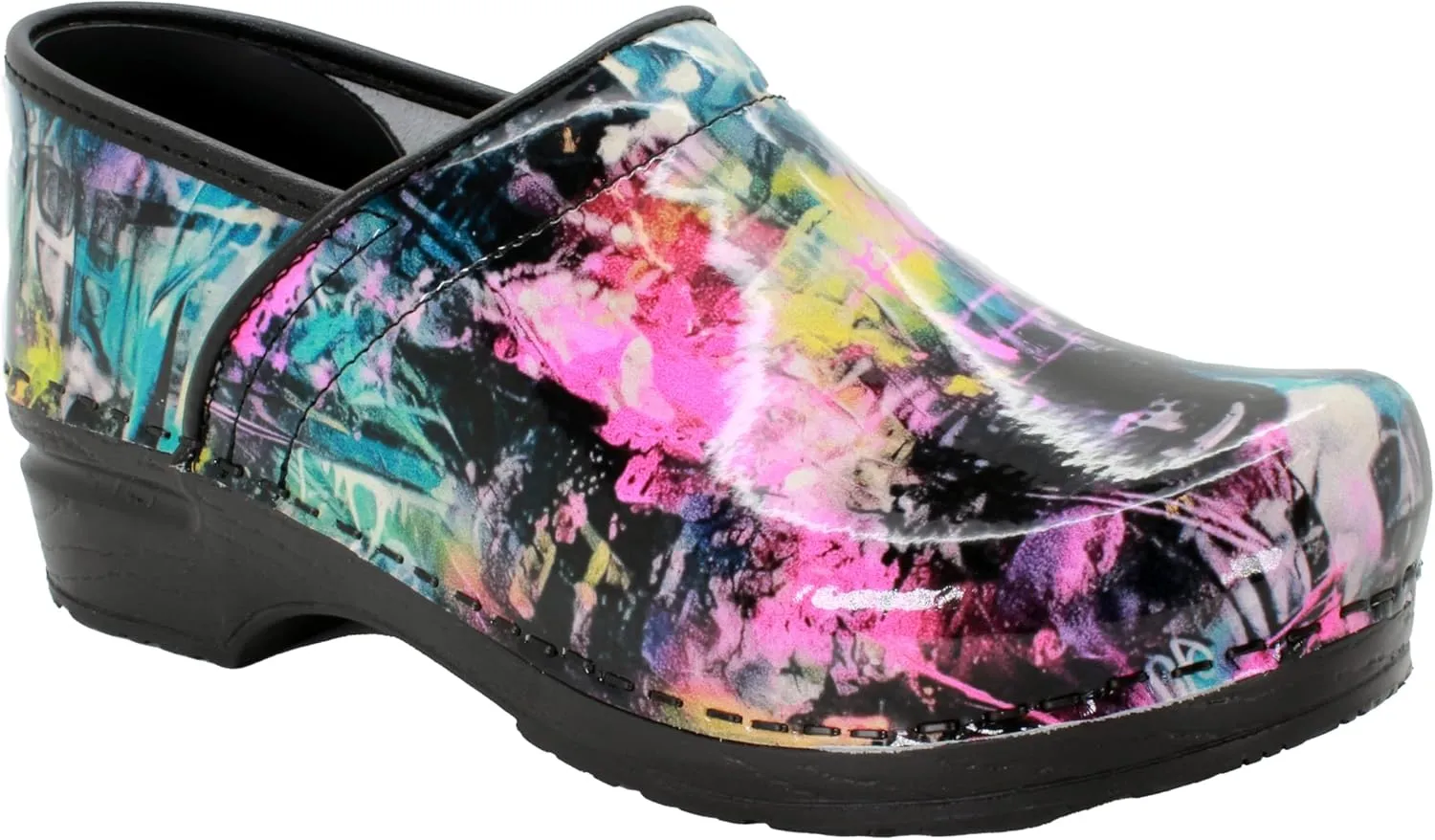 BJORK Swedish Comfort Women's Professional Printed Leather Clogs