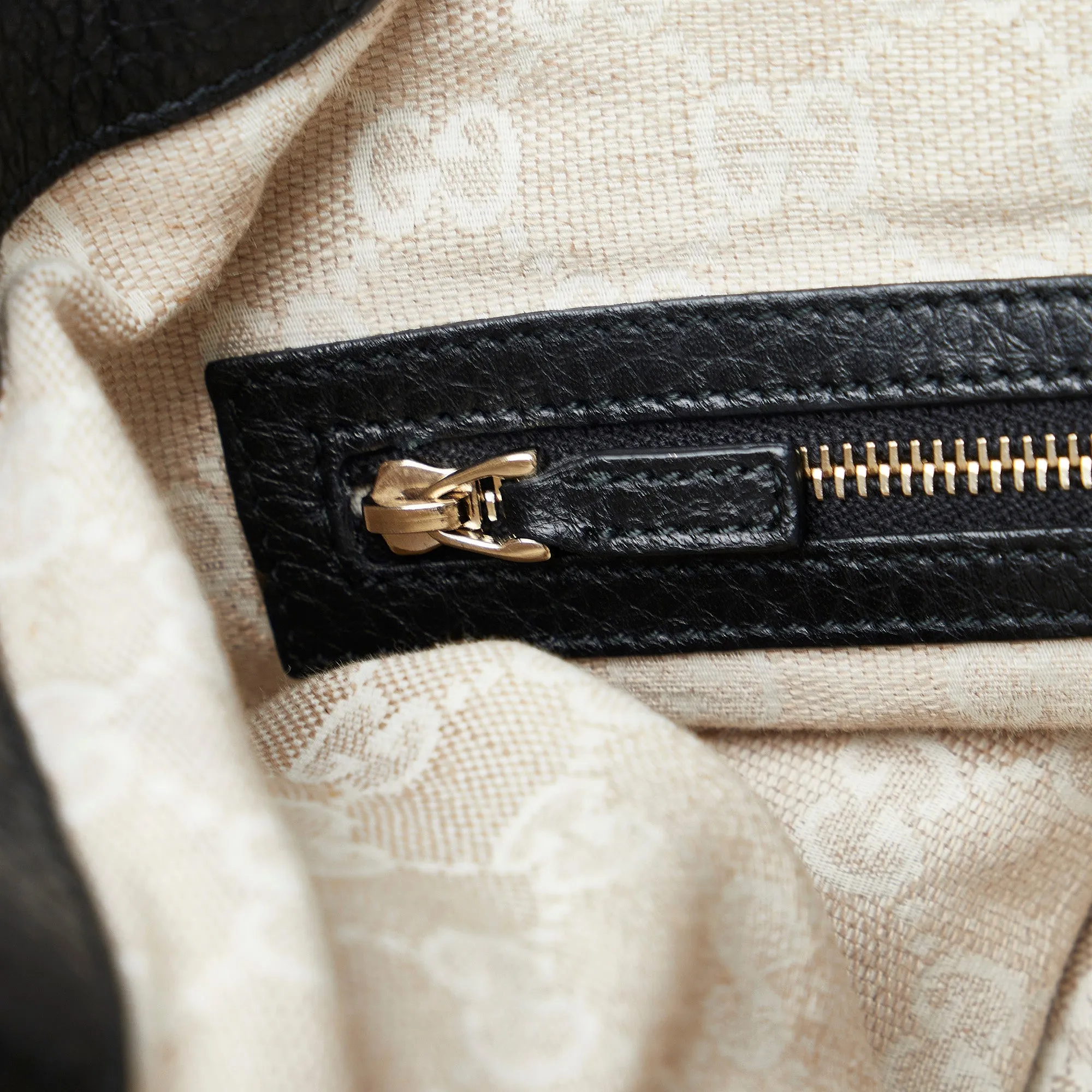 Black Gucci Medium Bamboo Diana Tote
