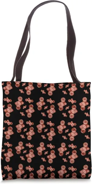 Black Red Chrysanthemum Flower Japanese Kiku Pattern Design Tote Bag