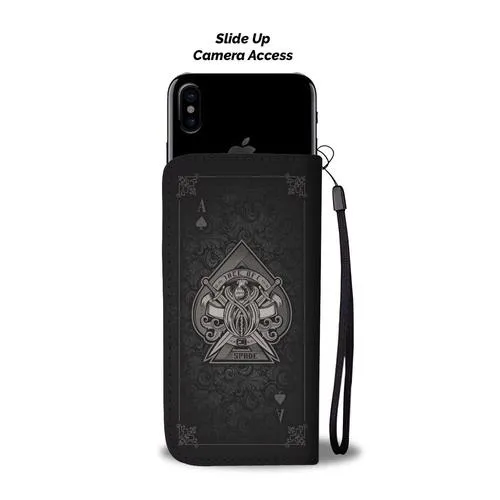 Black Spades Wallet Phone Case with RFID Protect