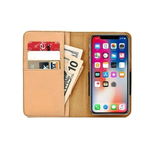Black Spades Wallet Phone Case with RFID Protect