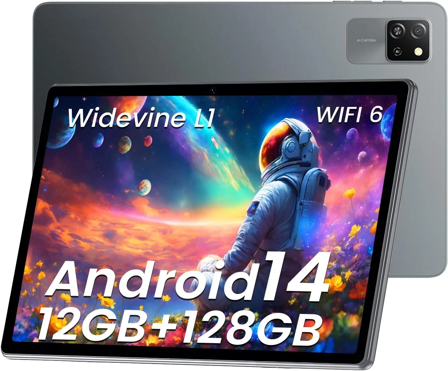 Blackview Tab 60 WiFi Android 14 Tablets Eye Comfort Mode, 10.1 Inch Tablets 12GB 128GB /2TB Expandable,Family Friendly, Dual Camera Portable Face Unlock Tablet for Work/Study/Entertainment