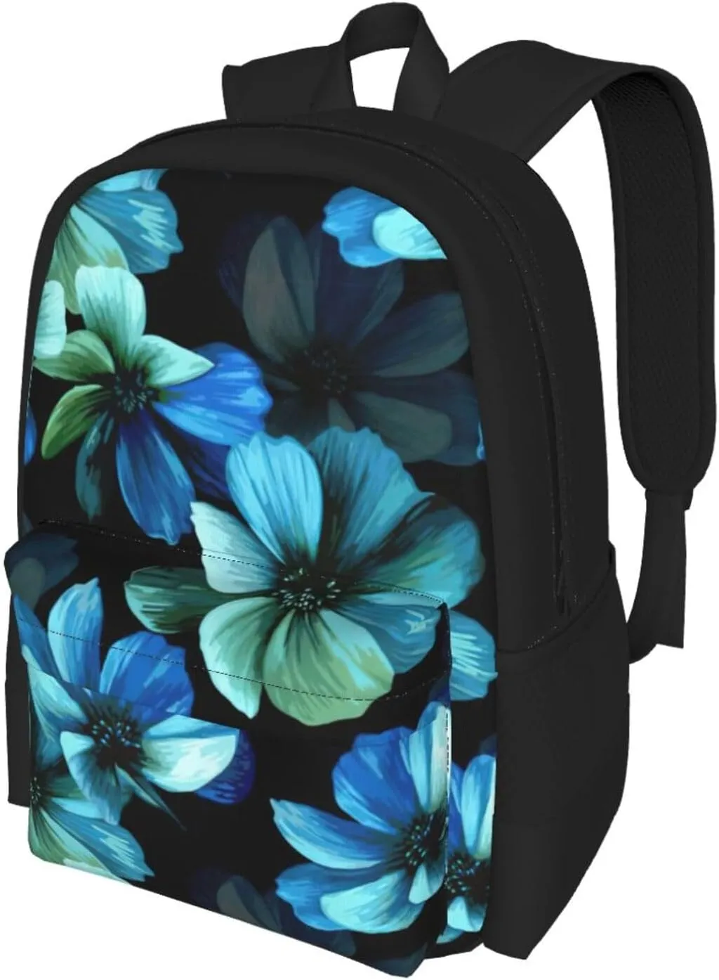 Blue Flower Print Storage Bag, Shoulder Bag, Leisure Bag, Large Capacity Leisure Travel Shoulder Bag
