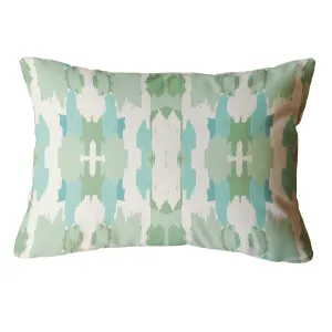 Blue Green Punch Indoor/Outdoor Lumbar Pillow