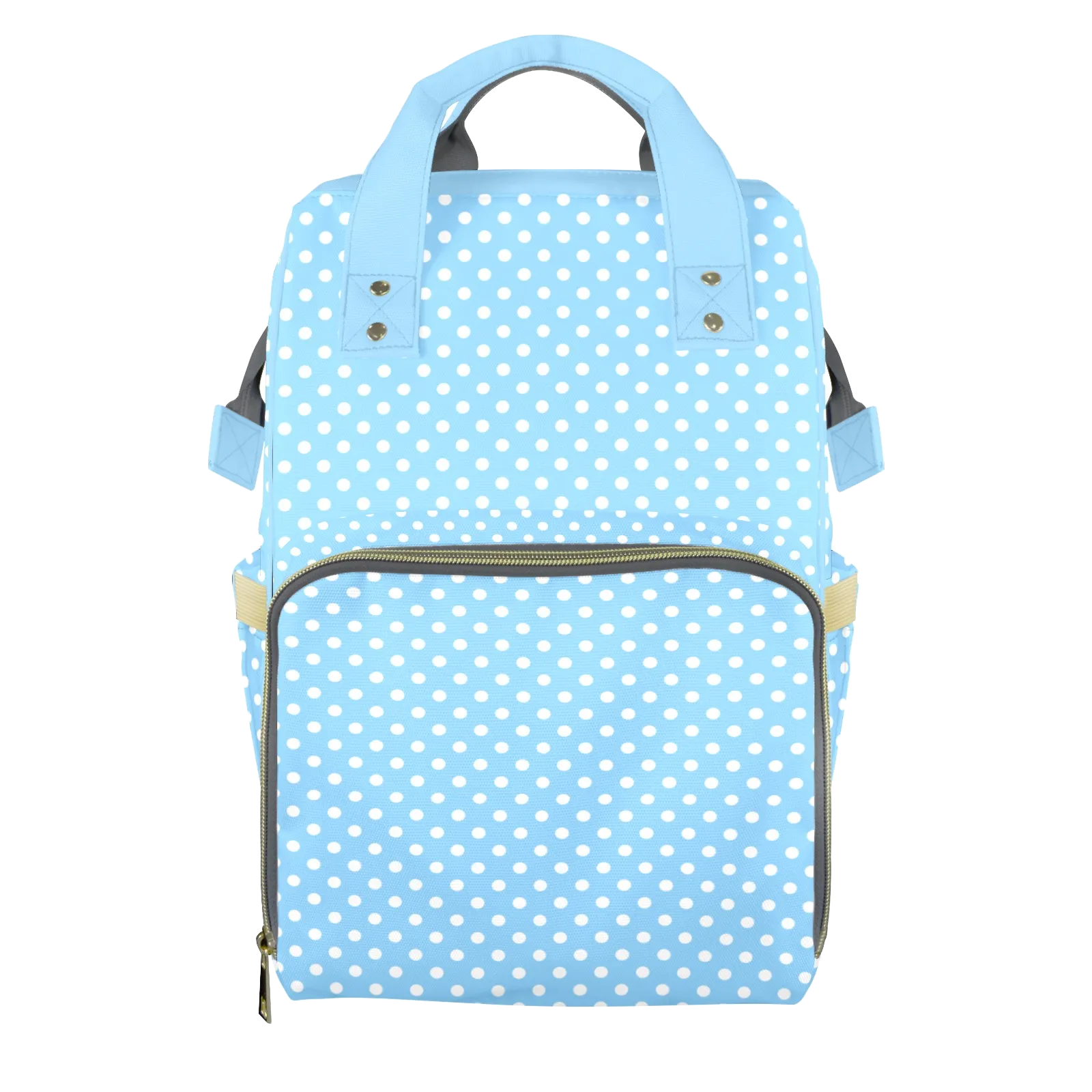 Blue Polkadots Customizable Diaper Bag