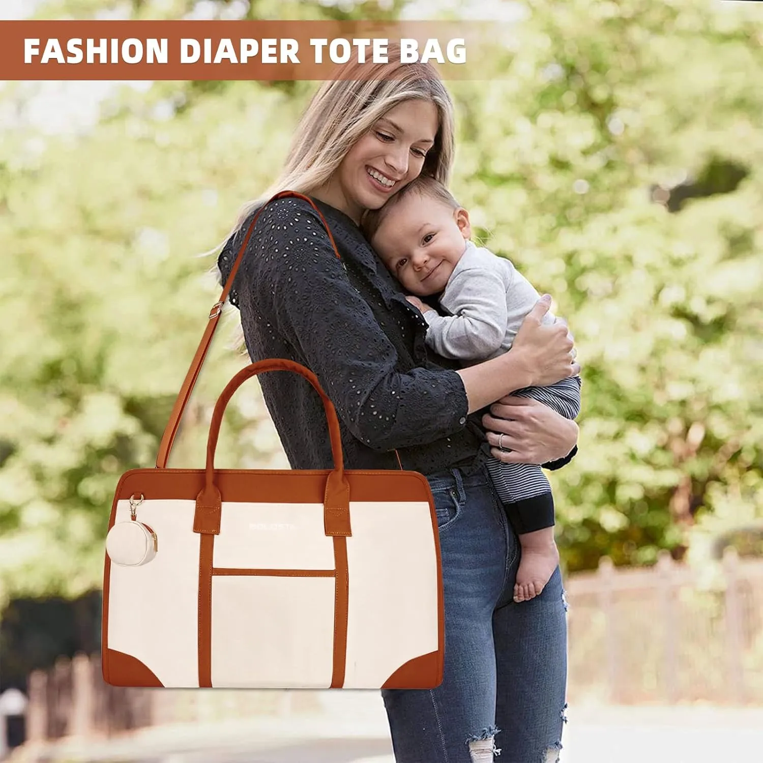 BOLOSTA Diaper Bag Tote for Women Diaper Bag with Changing Pad Hospital bag for labor and delivery Travel Maternity Bag