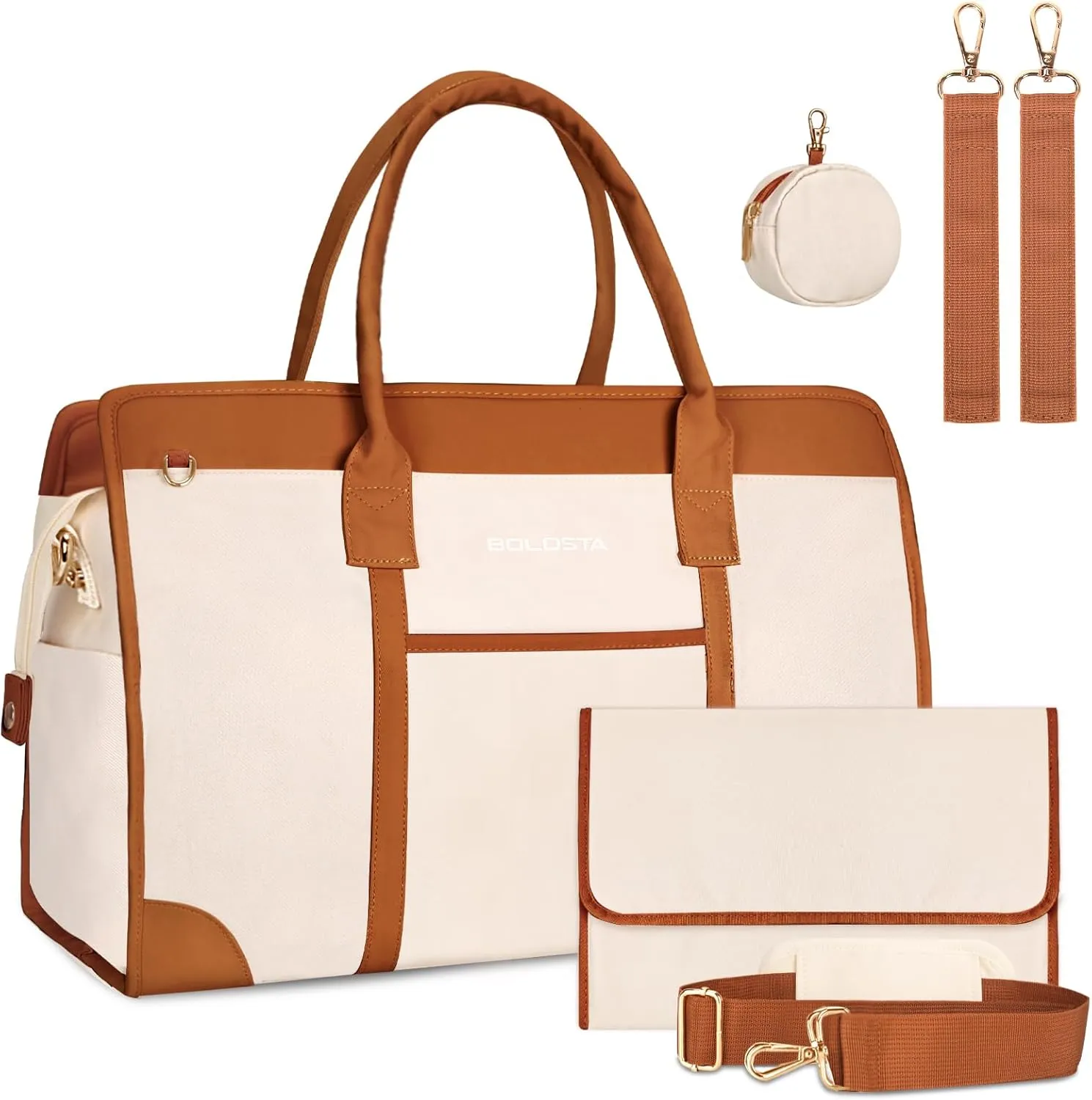 BOLOSTA Diaper Bag Tote for Women Diaper Bag with Changing Pad Hospital bag for labor and delivery Travel Maternity Bag