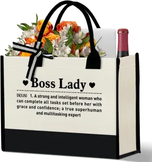 Boss Lady Tote Bags - Gifts for Women, Female Manager, Leader Birthday, Work Tote Bags