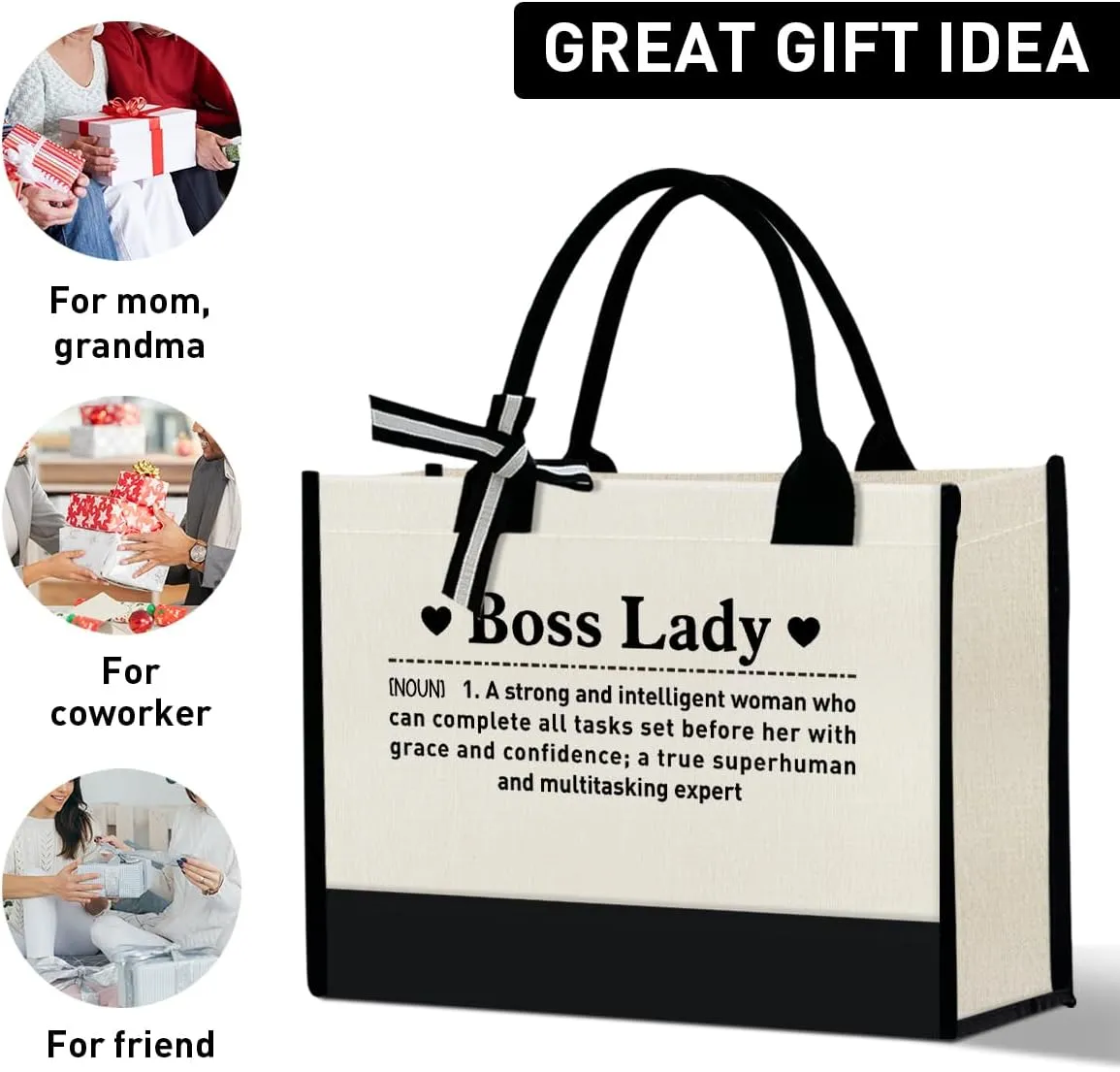 Boss Lady Tote Bags - Gifts for Women, Female Manager, Leader Birthday, Work Tote Bags