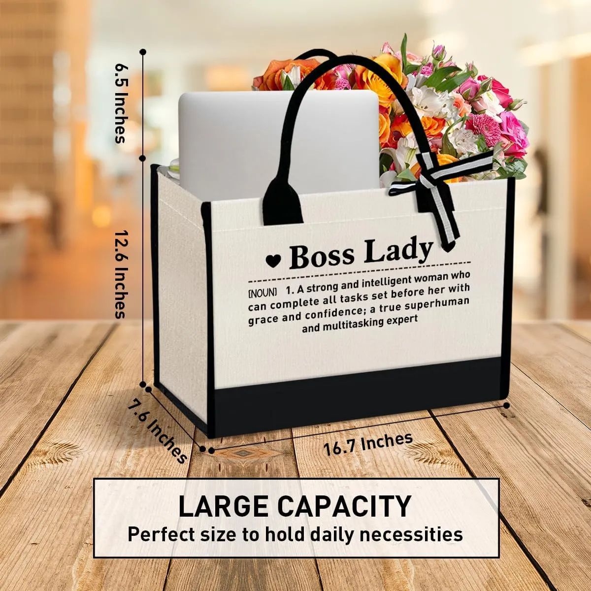 Boss Lady Tote Bags - Gifts for Women, Female Manager, Leader Birthday, Work Tote Bags
