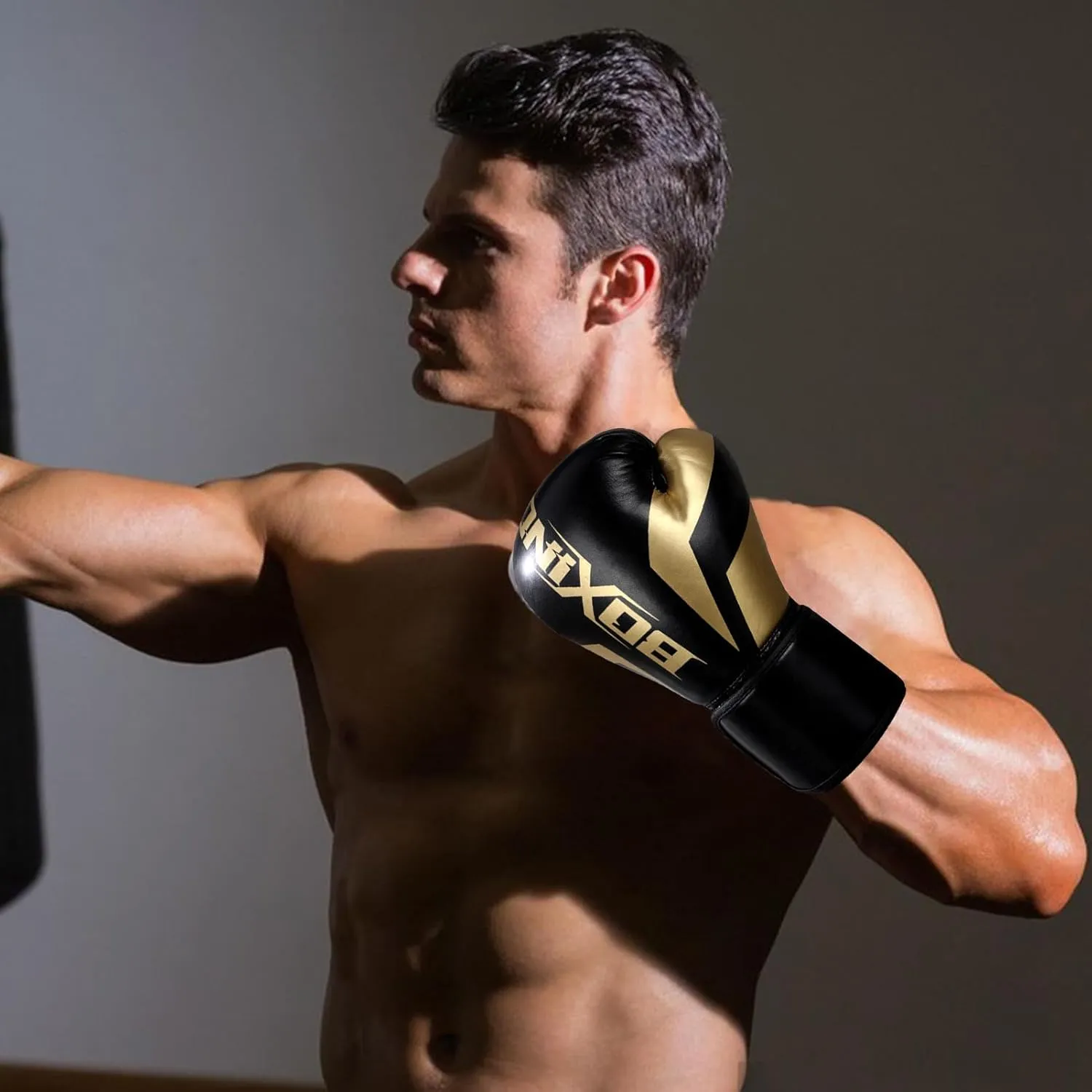 Boxing Gloves – Professional Gear, Training Gloves | Leather Punching Mitts, Ventilated Palm Design, Adjustable Wrist Straps for Boxing, Muay Thai, MMA, Kickboxing Workouts