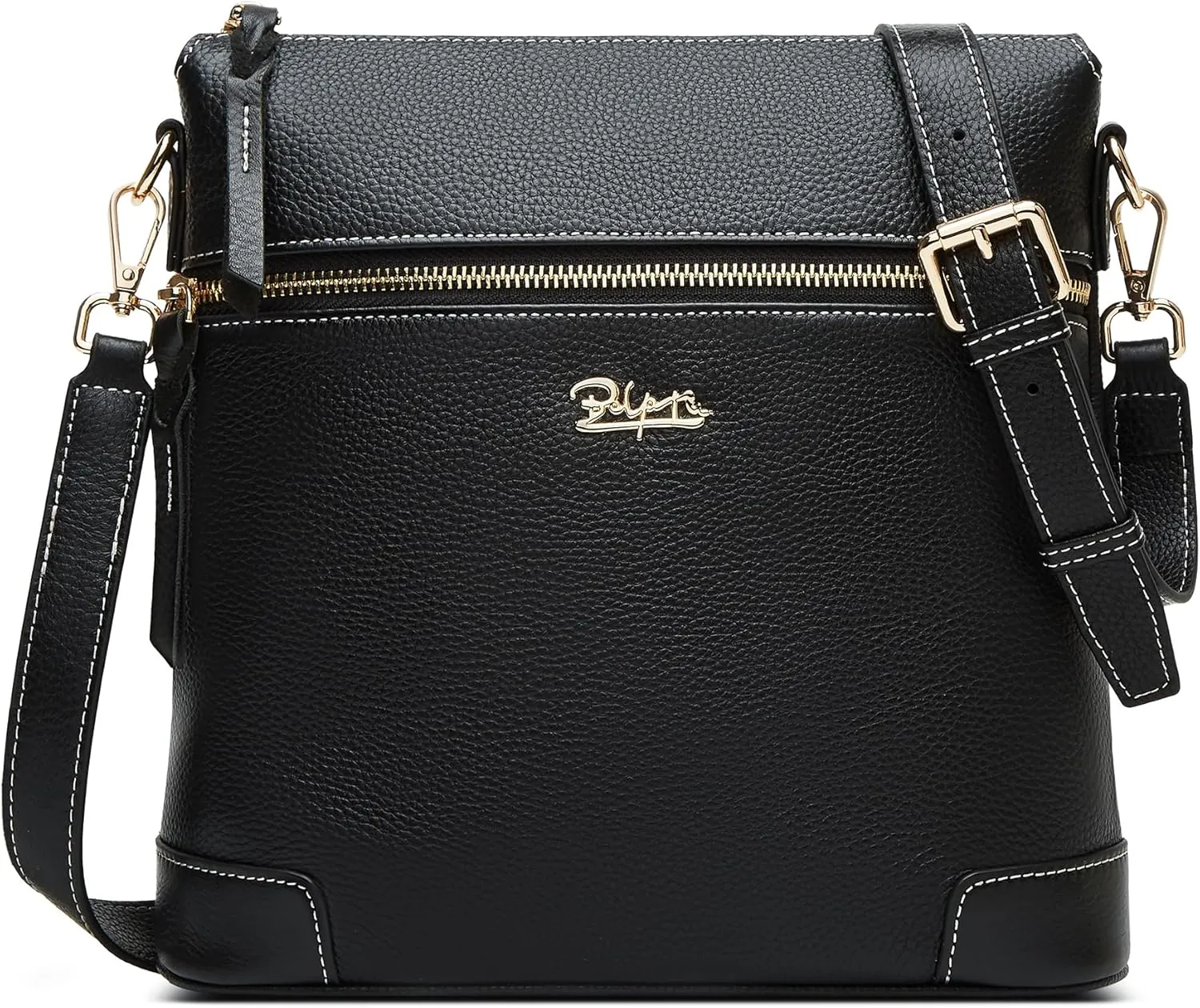 BOYATU Genuine Leather Crossbody Bag Women: Medium Leather Shoulder Purse - Trendy Handbag Travel Adjustable Strap