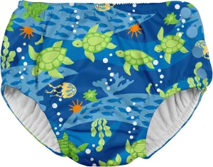 Boys' Reusable Baby and Toddler Swim Diaper, Royal Blue Turtle Journey, 6 Month
