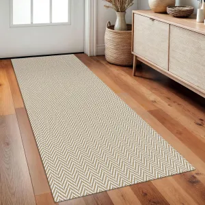Braided Runner Rug 2x5 Ft Washable Runners for Hallways Kitchen Runner Rug with Rubber Backing Cotton Entryway Runner Indoor, Woven Floor Carpet for Hall Kitchen Bedroom, Beige/White