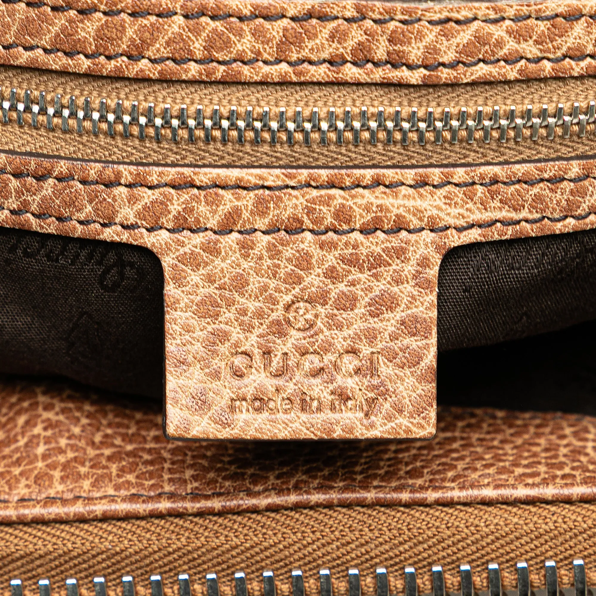 Brown Gucci Medium GG Canvas Bamboo Bar Tote