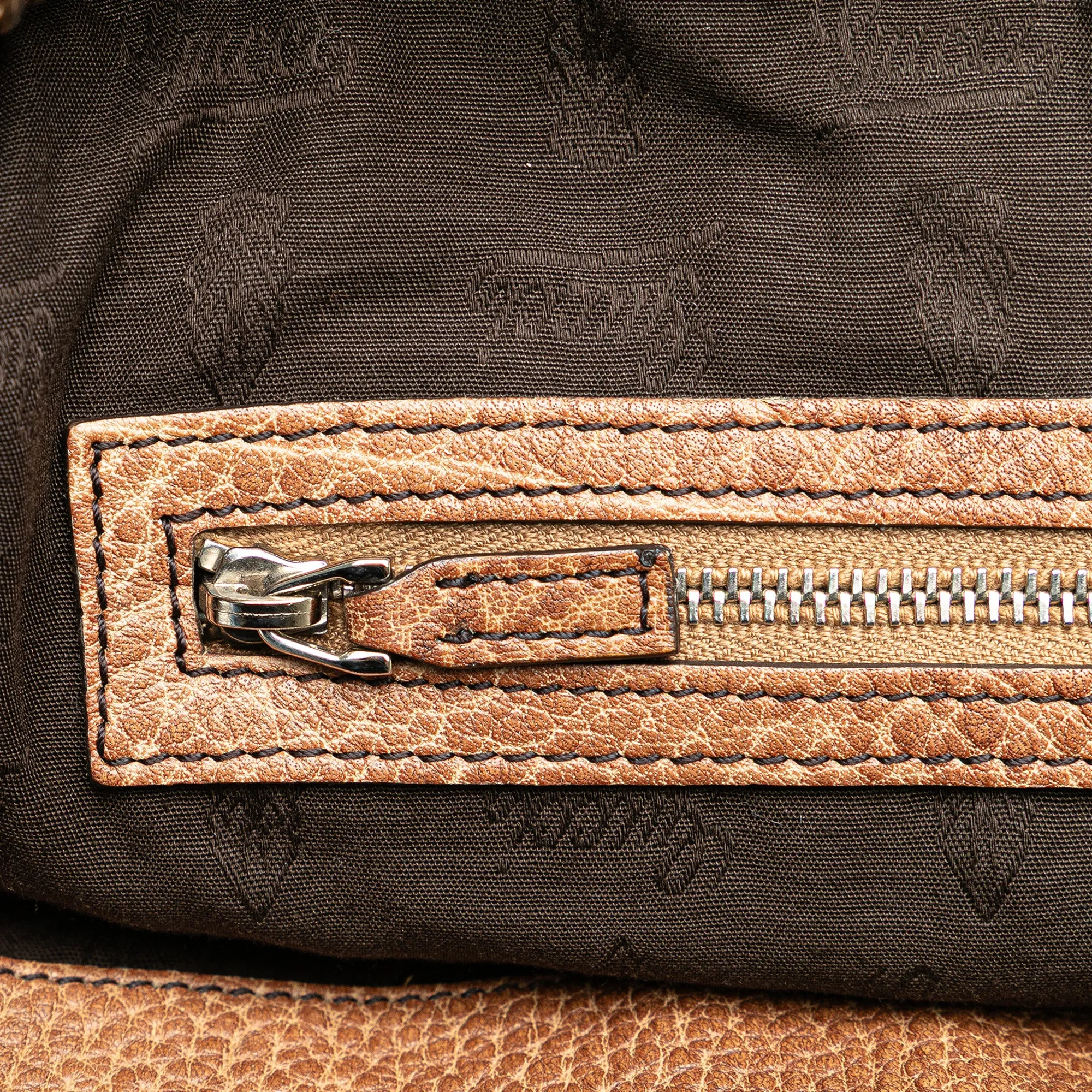 Brown Gucci Medium GG Canvas Bamboo Bar Tote