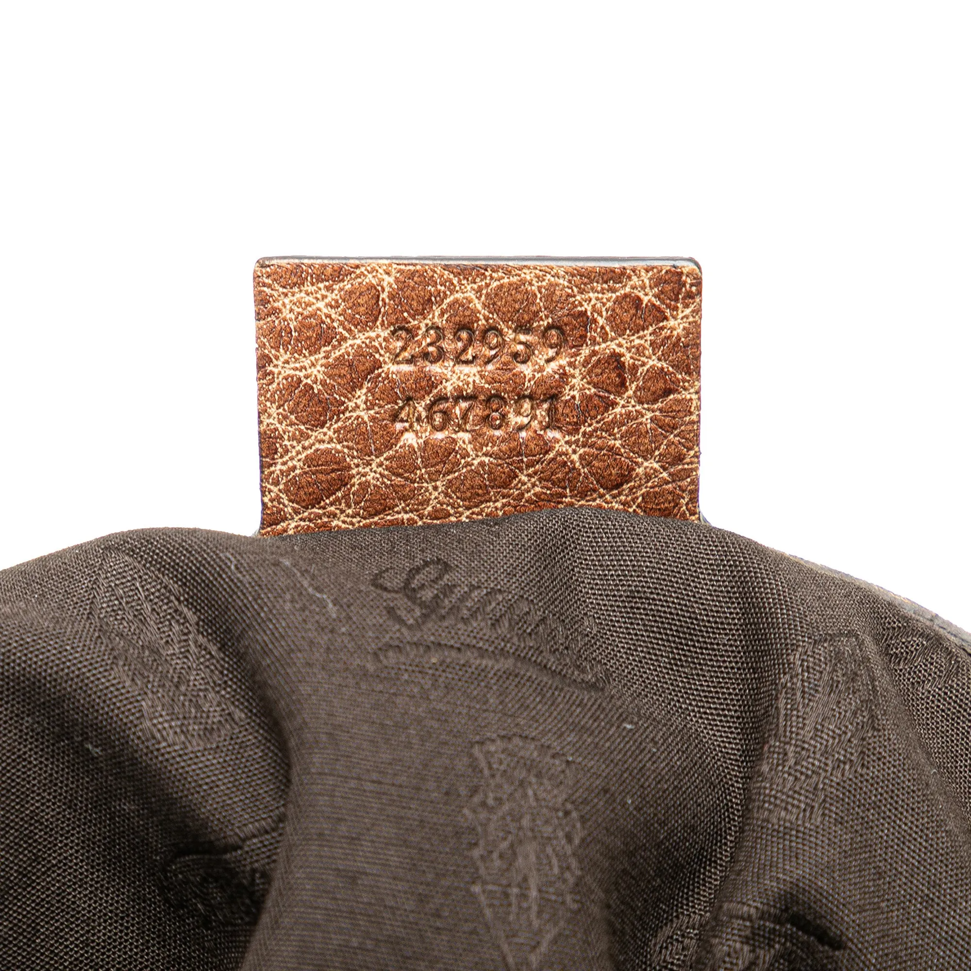 Brown Gucci Medium GG Canvas Bamboo Bar Tote