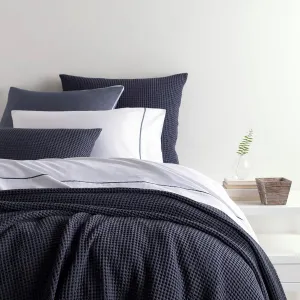 Bubble Blue Matelasse Coverlet, King Size, Blue Solid Pattern