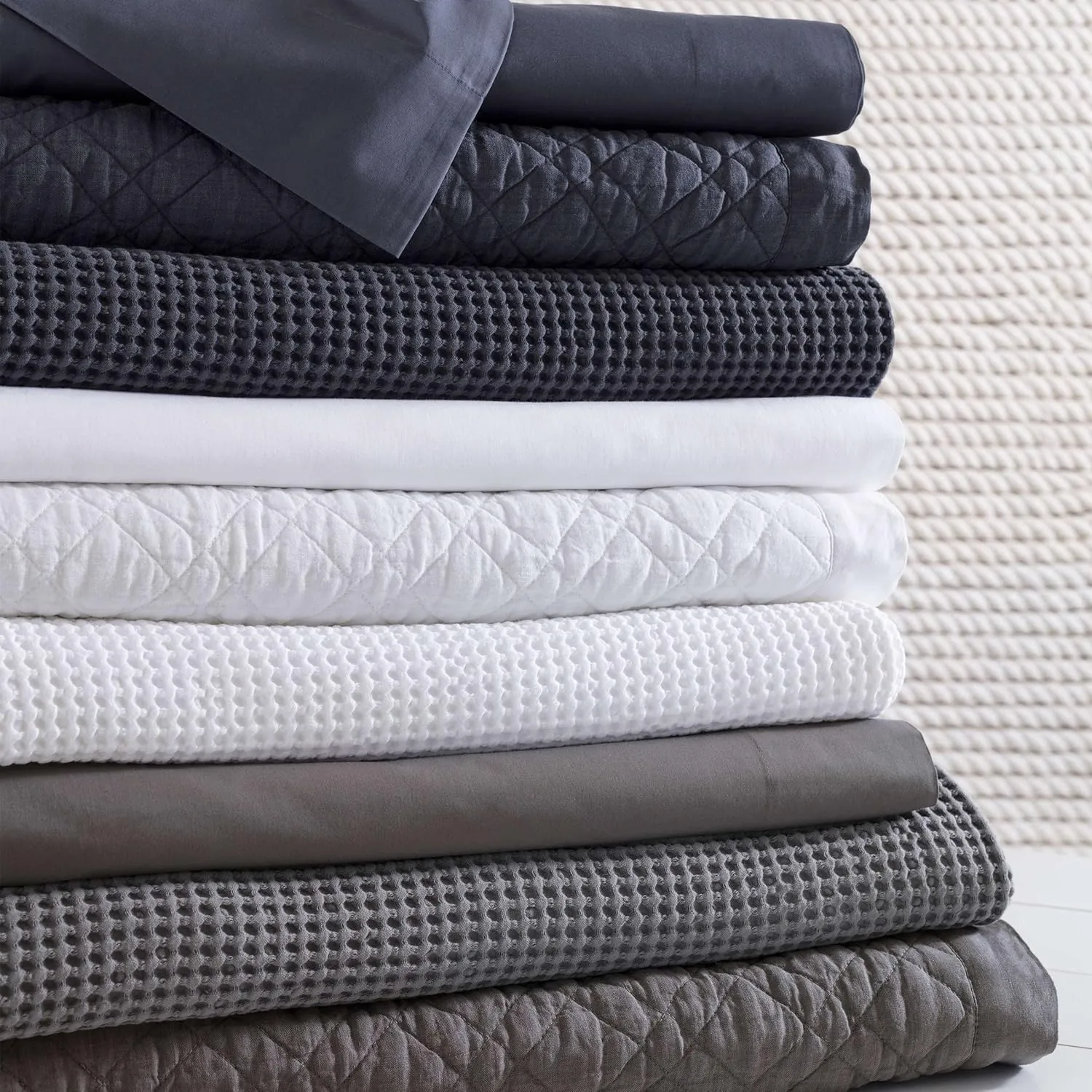Bubble Grey Matelasse Coverlet, King Size, Grey Solid Pattern