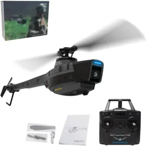 C128 RC Helicopter with 1080P Camera, 2.4G Scout Drone Vehicle Reconnaissance Military Aircraft Helicopter Model Without Aileron Remote Control Airplane for Adult