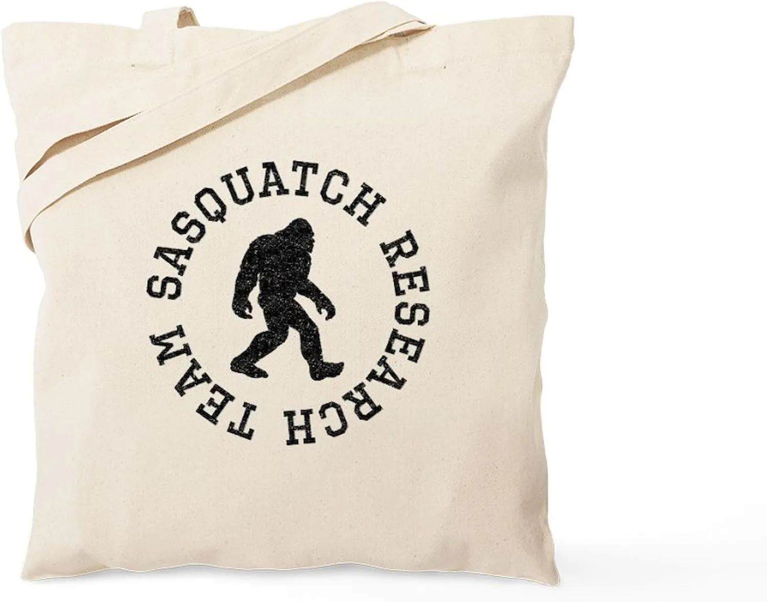 CafePress Sasquatch Research Team (Distressed) Tote Bag Reusable Natural Beige Canvas Shopping Bag