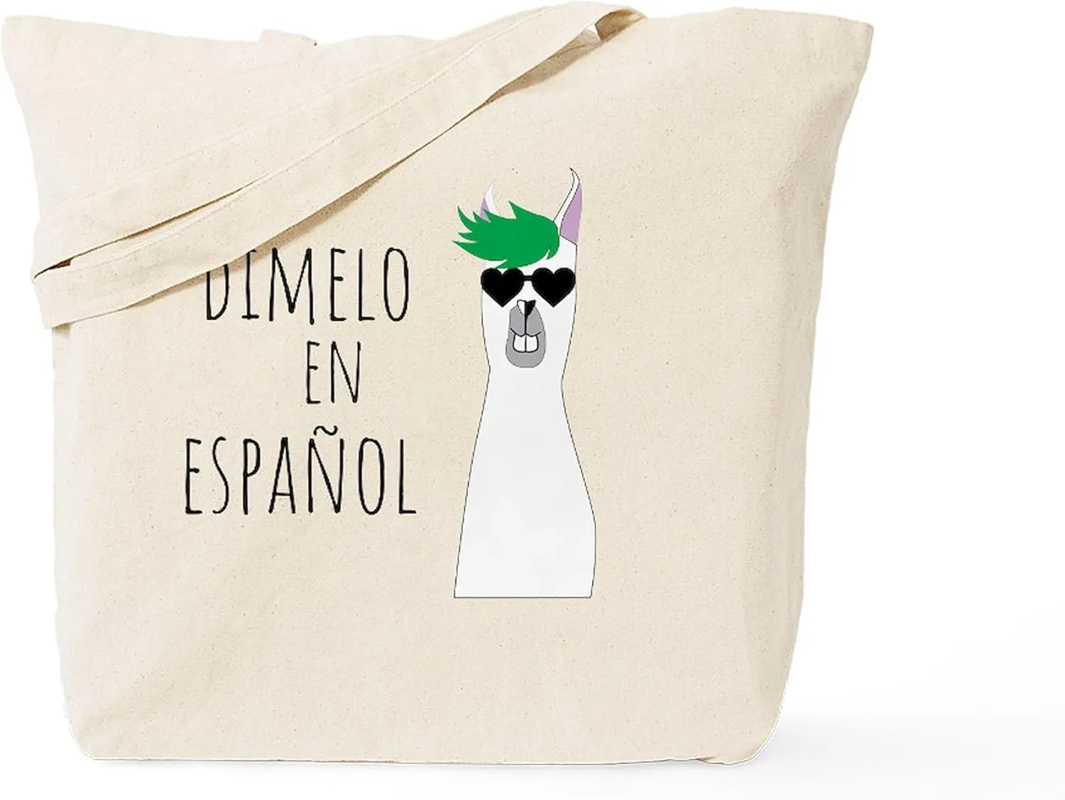 CafePress Spanish Teacher Gift DíMelo En Espa& Tote Bag Reusable Natural Beige Canvas Shopping Bag
