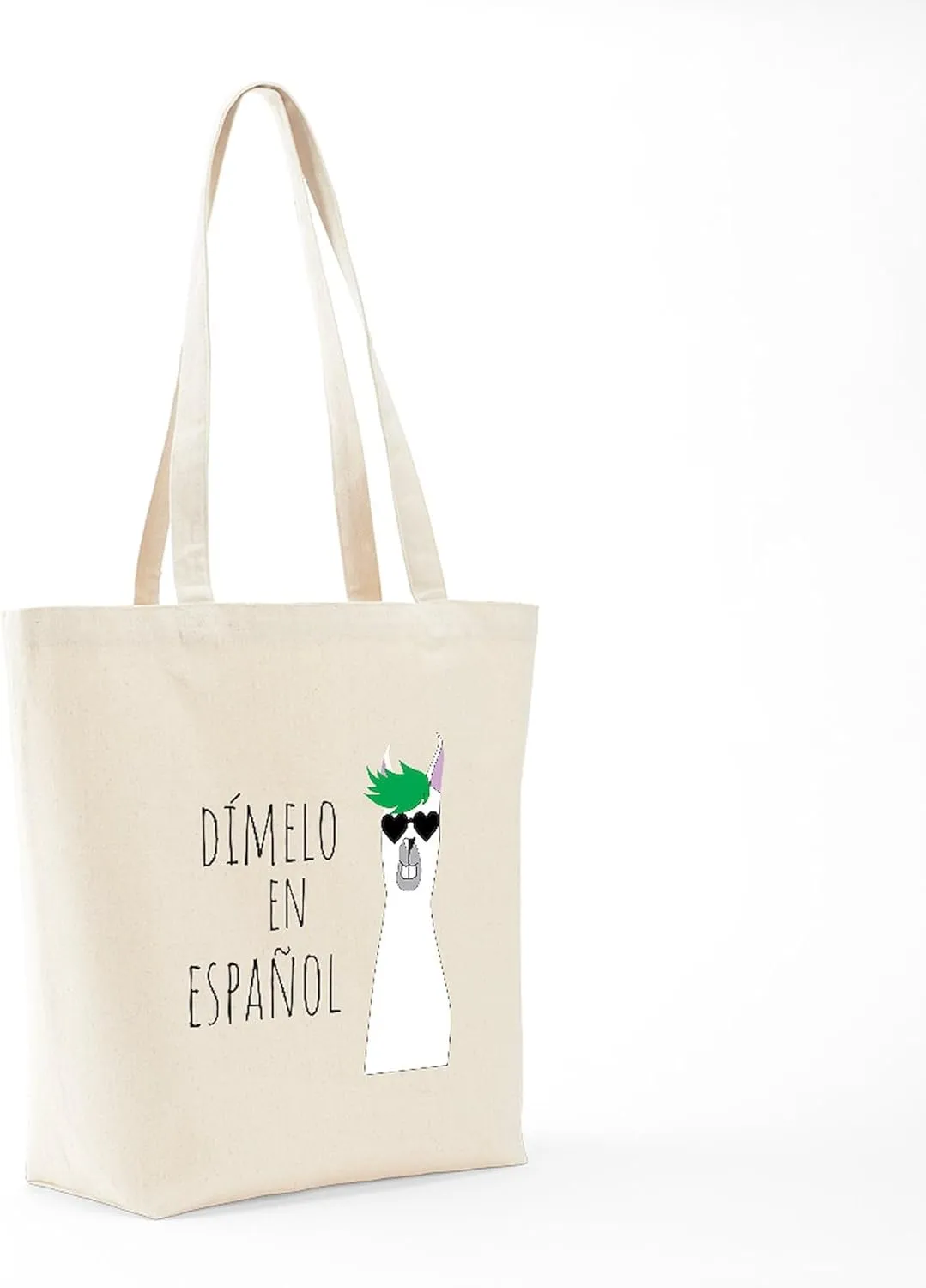 CafePress Spanish Teacher Gift DíMelo En Espa& Tote Bag Reusable Natural Beige Canvas Shopping Bag