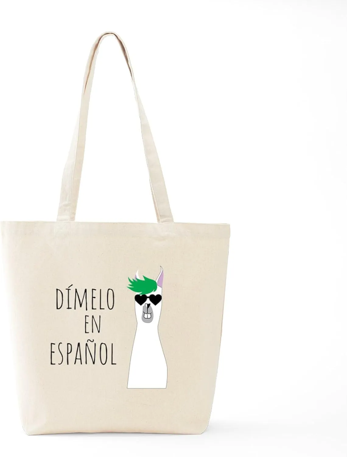 CafePress Spanish Teacher Gift DíMelo En Espa& Tote Bag Reusable Natural Beige Canvas Shopping Bag
