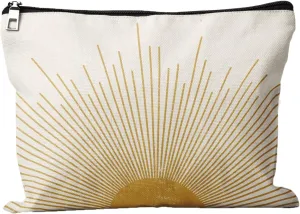 Cafl Sun Sunshine Makeup Bag Beige Boho Cosmetic Bag Zipper Travel Toiletry Bag Makeup Organizer Large Cosmetic Pouch for Woman <10×8Inch>