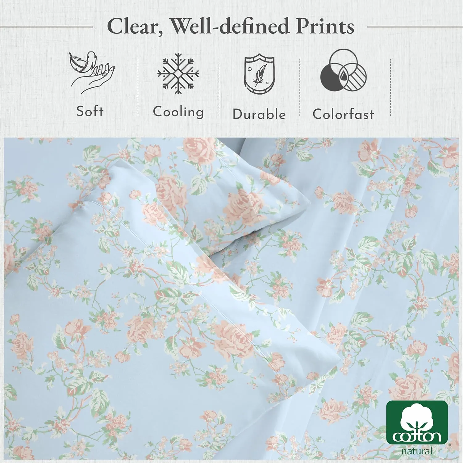 California Design Den California King Sheet Sets - 400 Thread Count Sateen, Natural 100% Cotton Sheets Set Deep Pocket Cooling and Durable Bedding - Antique Rose