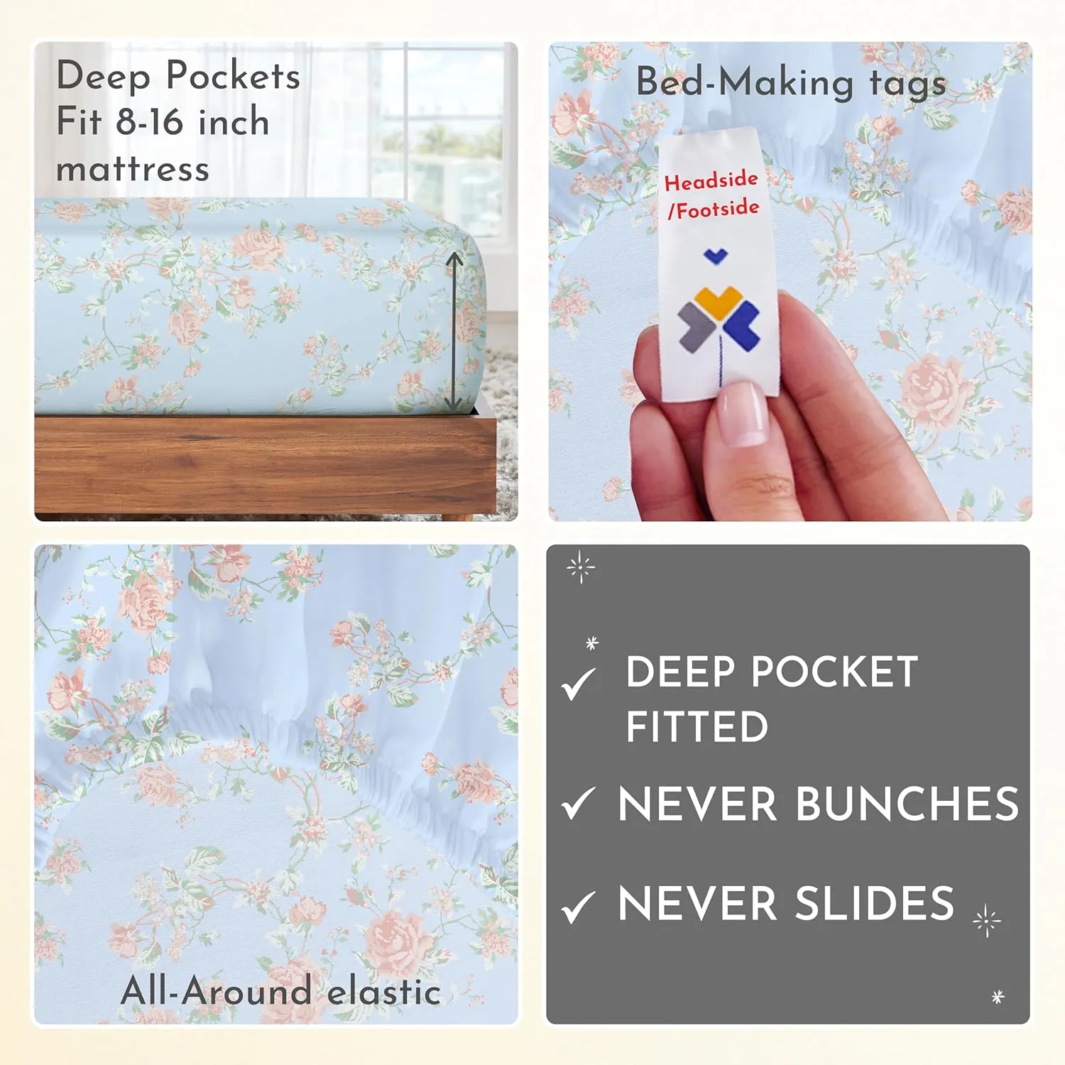 California Design Den California King Sheet Sets - 400 Thread Count Sateen, Natural 100% Cotton Sheets Set Deep Pocket Cooling and Durable Bedding - Antique Rose