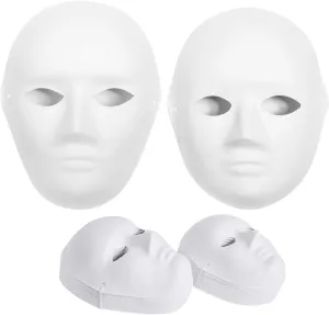 CALPALMY 14&30 Packs Paper Mache Mask - 2 Sizes for Artistic Projects, Theater, Halloween, Masquerade Parties, Classroom Art