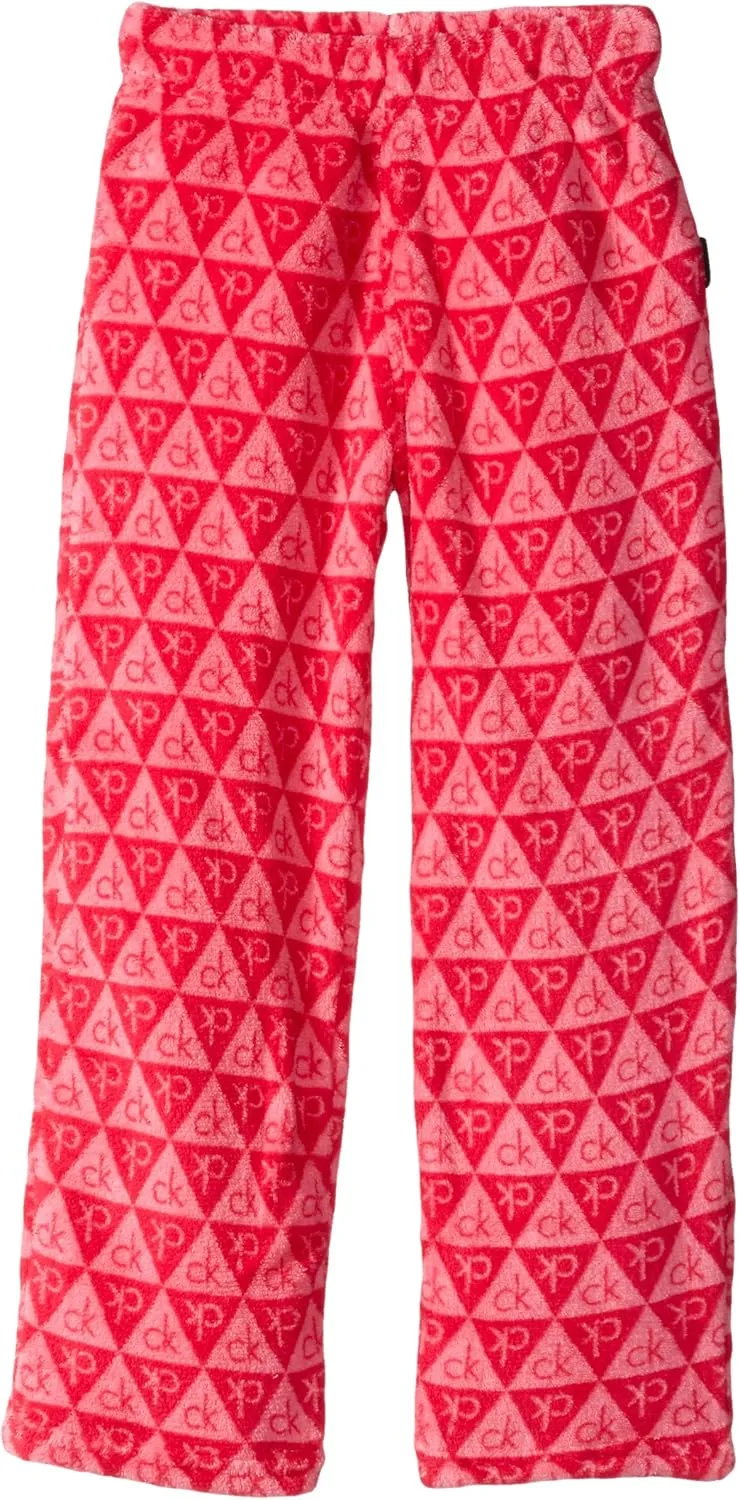 Calvin Klein Big Girls' FR Logo Plush Sleep Pant